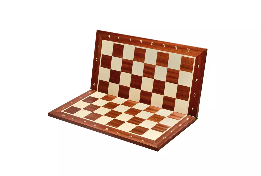 Szachownica składana nr 6 (z opisem) mahoń/klon (intarsja)